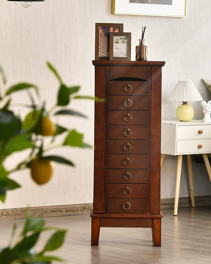 Jewelry Cabinet with Top Compartment Bedroom Armoire with Large Storage