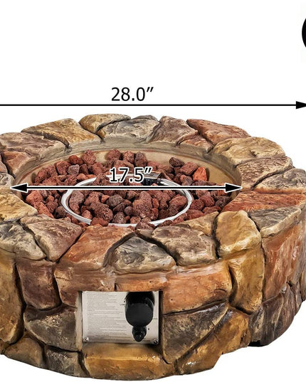 Gas Fire Pit, 28 Inch 40,000 BTU Propane Fire Pit Outdoor