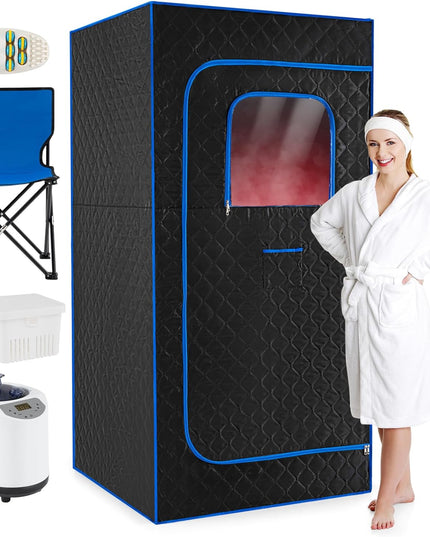 Tente de sauna portable Giantex pour le corps entier | Générateur de vapeur à chauffage rapide 3L/1200W