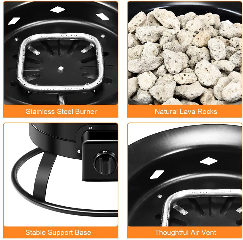 Firebowl Outdoor Portable Propane Gas Fire Pit