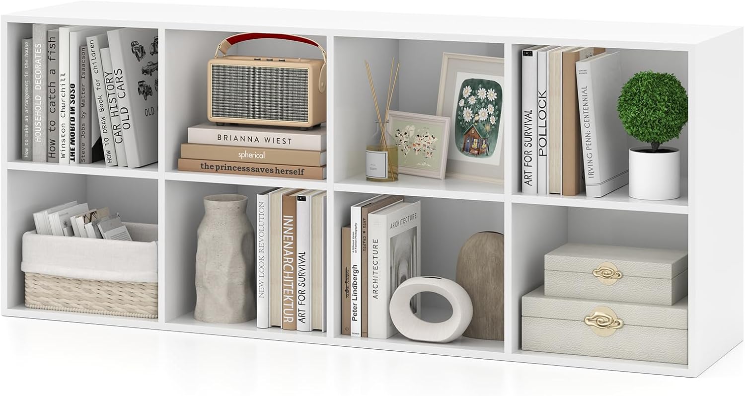 Giantex 8-Cube Bookcase Floor Standing Bookshelf with Storage & 2 Anti-Tipping Kits