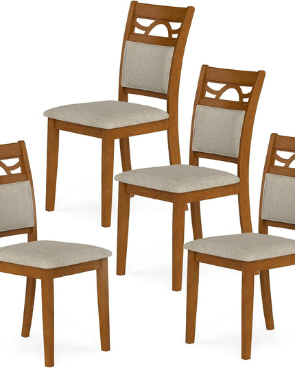 Chaises de salle à manger en bois Giantex de style ferme avec dossiers confortables pour salle à manger ou restaurant