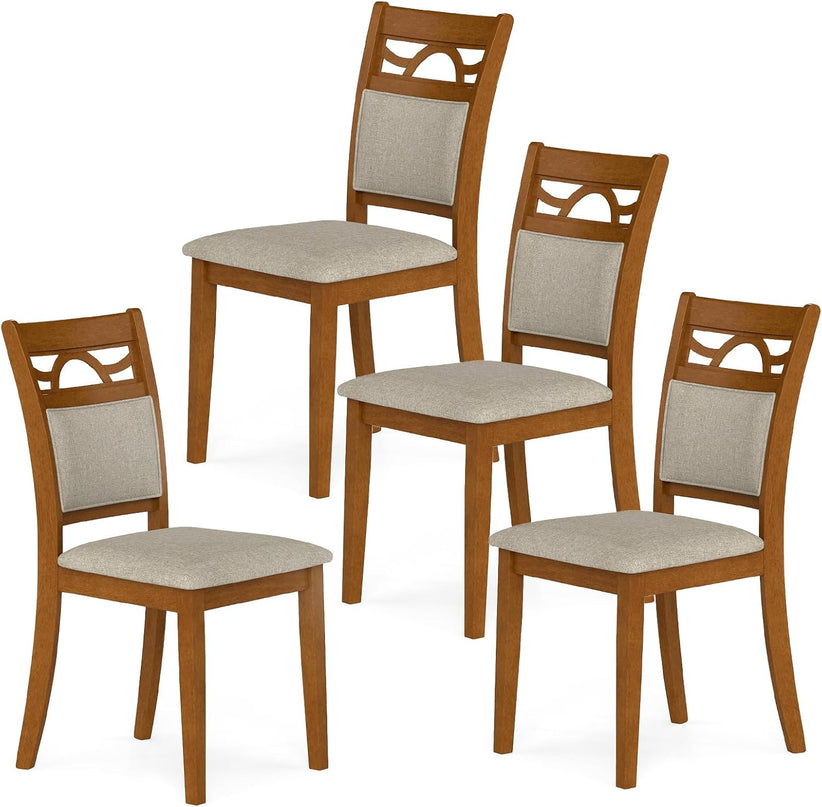 Chaises de salle à manger en bois Giantex de style ferme avec dossiers confortables pour salle à manger ou restaurant
