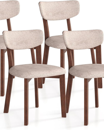 Giantex Wood Dining Chairs Set of 2, Farmhouse Wooden Dining Room Chair with Cushion Seat