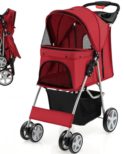 Folding Dog Stroller, Pet Stroller for Small Medium Dogs Cats Puppy