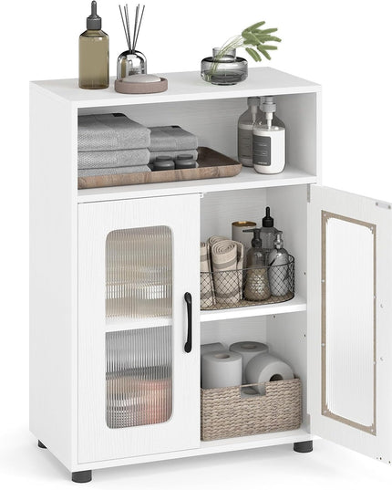 Giantex Bathroom Storage Cabinet with 2 Doors & 3-Level Adjustable Shelf