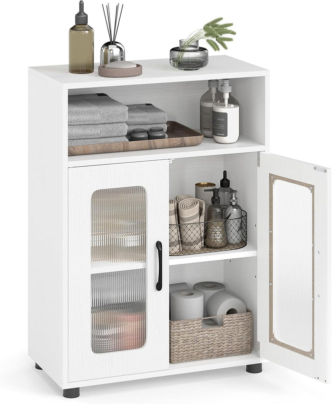 Giantex Bathroom Storage Cabinet with 2 Doors & 3-Level Adjustable Shelf