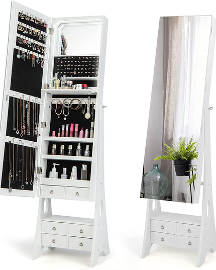 Jewelry Cabinet with LED Light Strip - Giantex