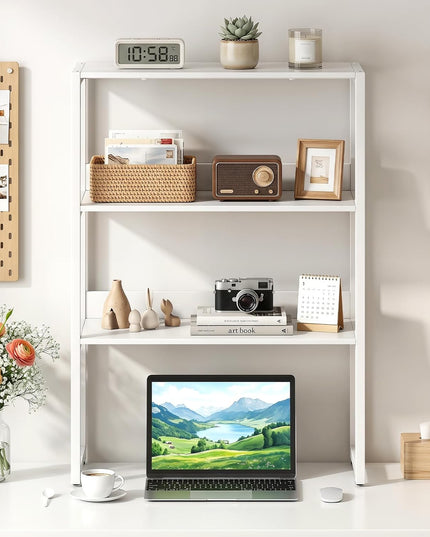 Giantex Desktop Bookshelf, 3-Tier Desk Hutch Dorm with Open Shelves