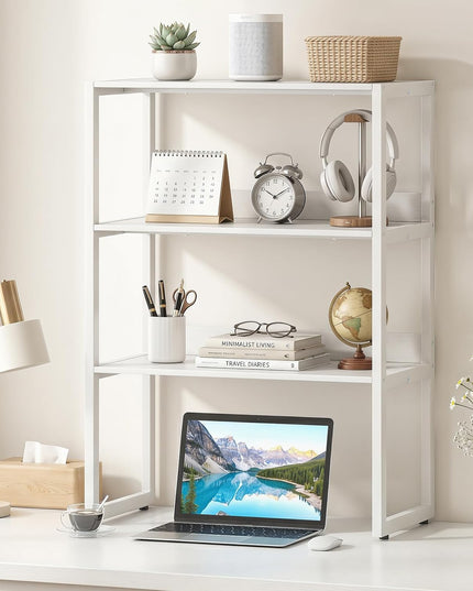 Giantex Desktop Bookshelf, 3-Tier Desk Hutch Dorm with Open Shelves
