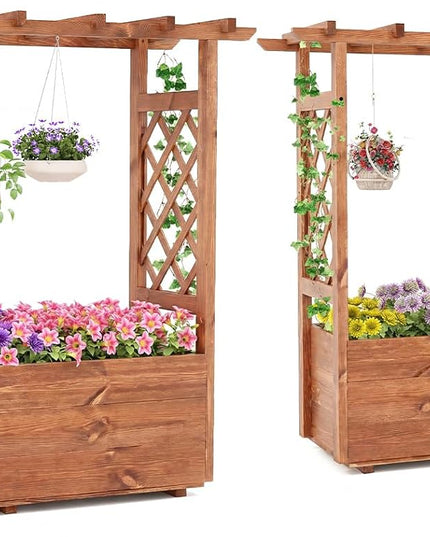 Giantex Freestanding Garden Planter Raised Bed for Flowers Herbs ( 45”x16”x41” )