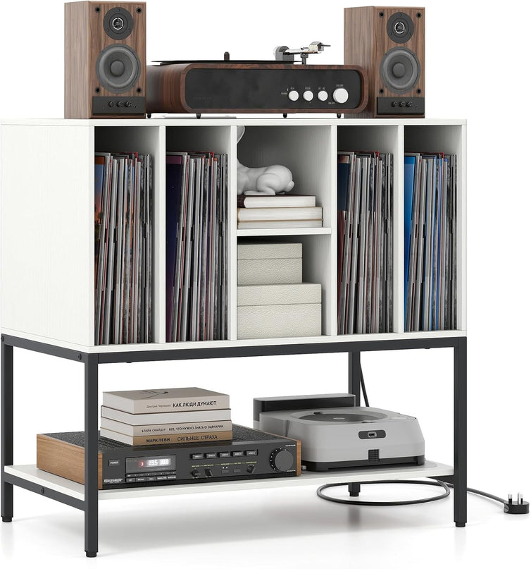 Giantex Turntable Stand with Storage Shelves Hold Up to 150+ Albums