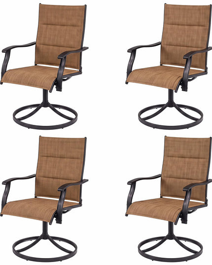Giantex Patio Swivel Chairs Set of 2/4 w/Padded Seat & High Back