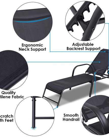 Outdoor Patio Chaise Lounge Chair
