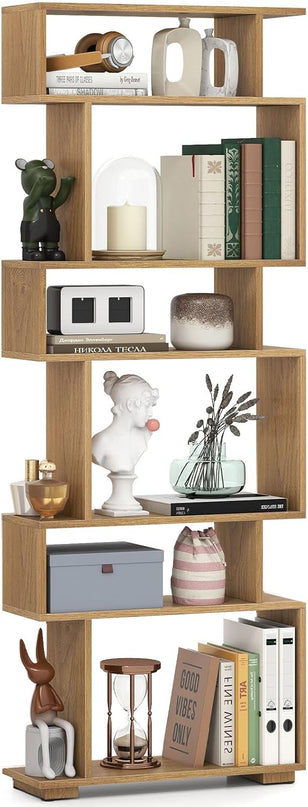Giantex 6 Tier Geometric Bookshelf with 2 Anti Tipping Kits