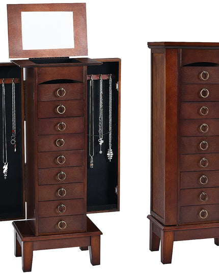 Jewelry Cabinet with Top Compartment Bedroom Armoire with Large Storage