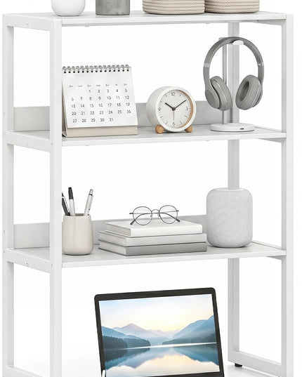 Giantex Desktop Bookshelf, 3-Tier Desk Hutch Dorm with Open Shelves