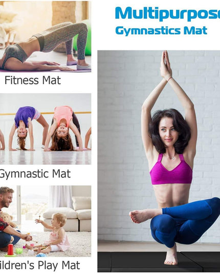 4'x8'x2 Gymnastics Mat, Folding Anti-Tear Gymnastics Panel Mats for Fitness - Giantexus