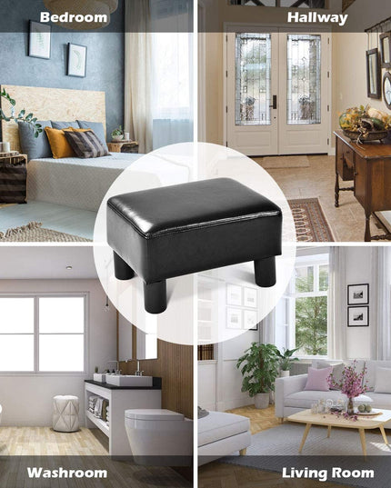 Giantex 16" Small Footstool PU Leather Ottoman Footrest Modern