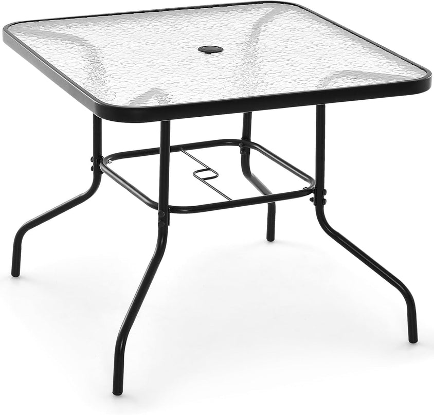 Giantex 4 Pieces Patio Dining Set, Outdoor Dining Table Set with 4 Folding Chairs (Gray)
