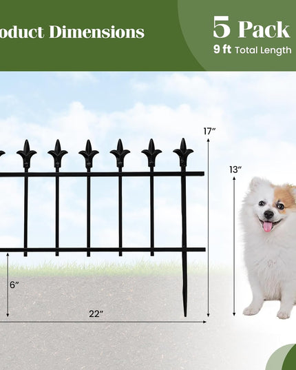 Giantex 5/10 Panels Decorative Metal Garden Fence