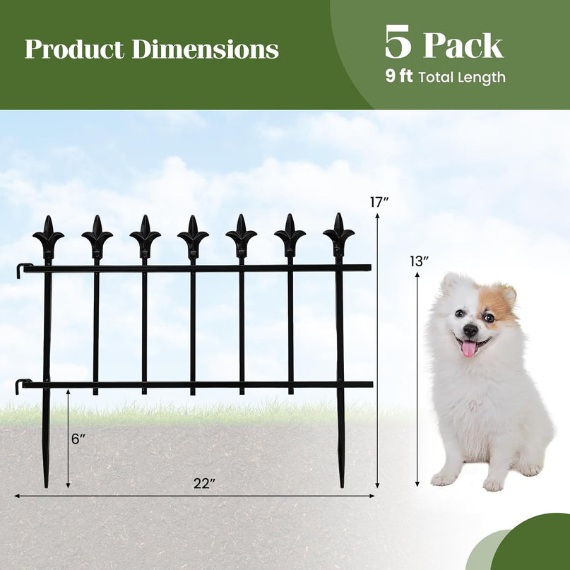 Giantex 5/10 Panels Decorative Metal Garden Fence