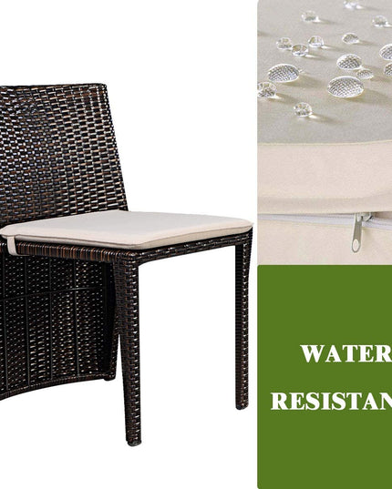 Giantex 3 PCS Cushioned Outdoor Wicker Garden Lawn Sofa Furniture (Brown)