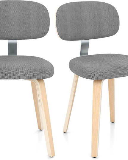 Giantex Chaises de cuisine en bois rembourrées en tissu chenille, lot de 2/4