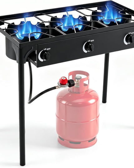 Giantex 3 Burner Propane Burner, 240,000 BTU High Pressure Gas Stove