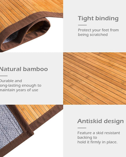 Floor Carpet Natural Bamboo Wood Indoor 60" x 96" Area Rug