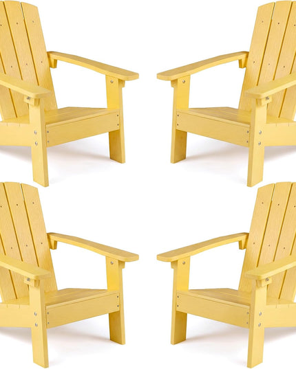 Chaise Adirondack pour enfants Giantex en PEHD – Chaise de jardin toutes saisons pour tout-petits au design ergonomique