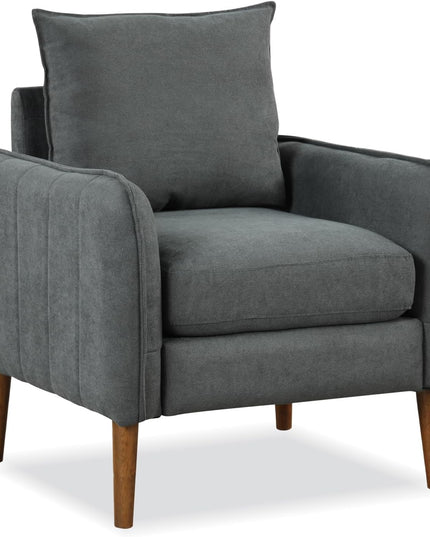 Giantex Modern Mid-Century Accent Chair Set of 2- Fabric Upholstered Accent Arm Chair with 3" Thick Seat Cushion