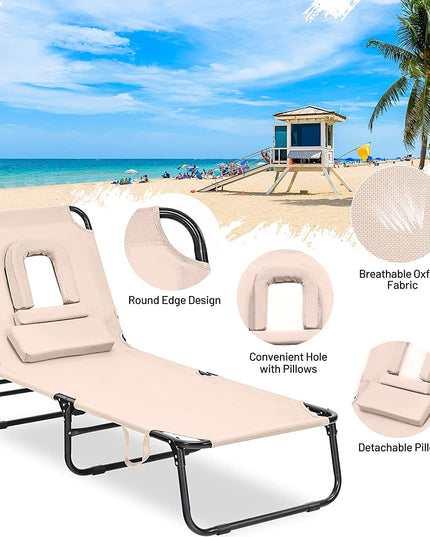 Beach Lounge Chair Chaise Lounge Chairs - Giantexus