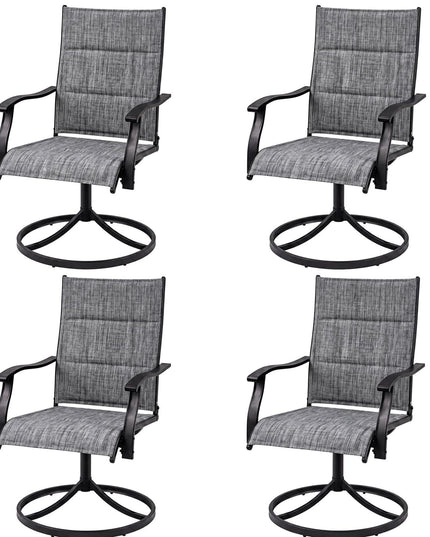 Giantex Patio Swivel Chairs Set of 2/4 w/Padded Seat & High Back