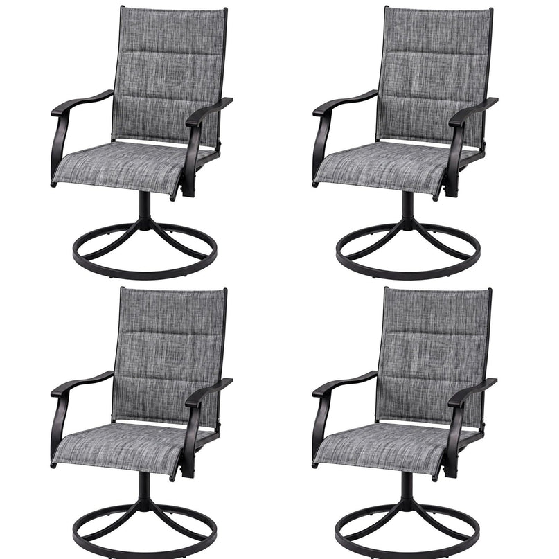 Giantex Patio Swivel Chairs Set of 2/4 w/Padded Seat & High Back