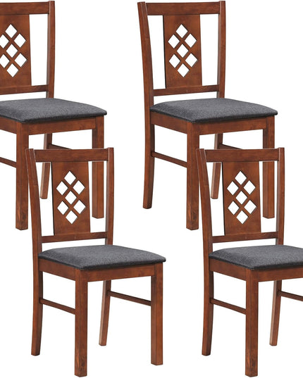 Giantex Wooden Dining Chairs Set of 2/4 with Elegant Diamond Back