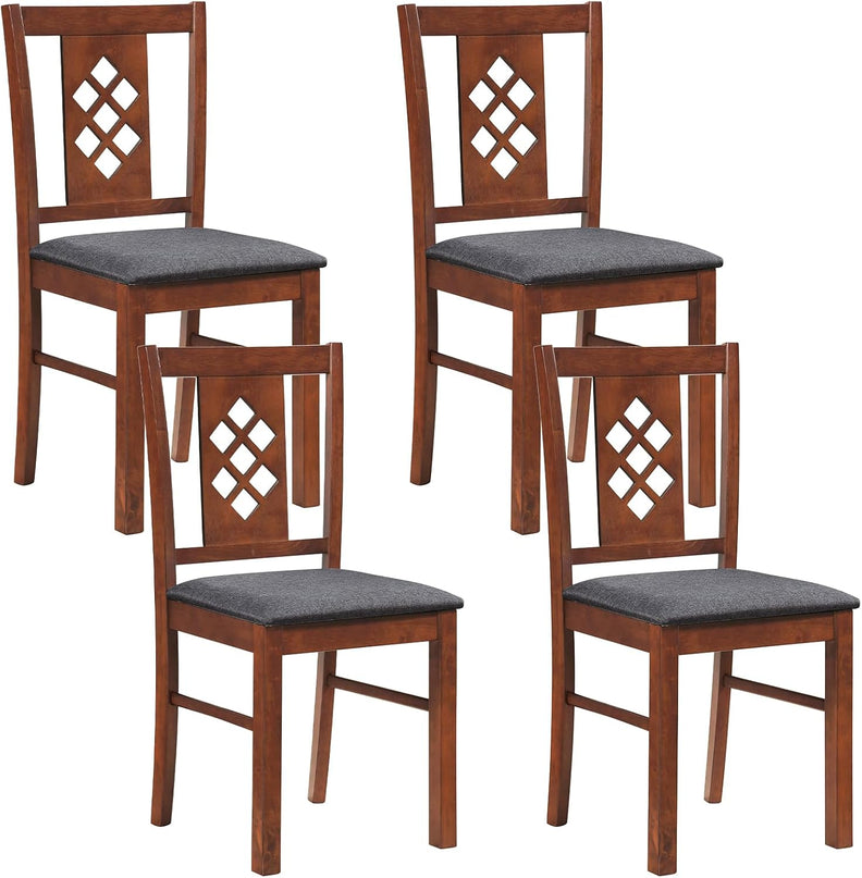 Giantex Wooden Dining Chairs Set of 2/4 with Elegant Diamond Back