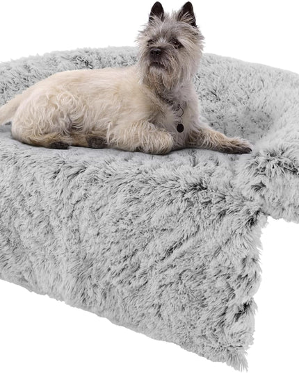 Giantex Calming Dog Bed - Fluffy Plush Pet Bed for Couch, Removable Washable Cover