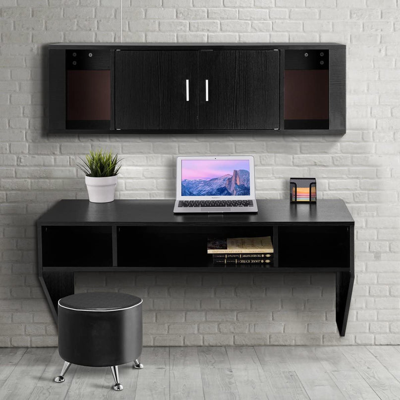 Bureau d'ordinateur mural flottant