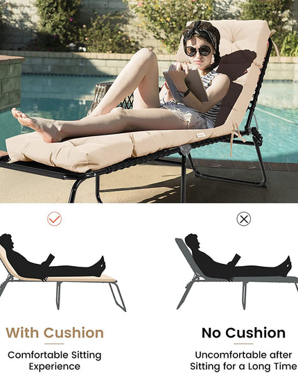 Giantex Set of 1/2/4 Lounge Chair Cushion(73X22X4 Inch)