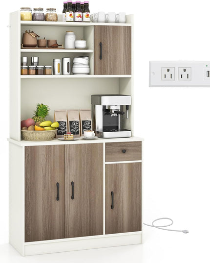 Giantex Buffet Hutch Cabinet, Kitchen Hutch Sideboard, Buffet Pantry on Island