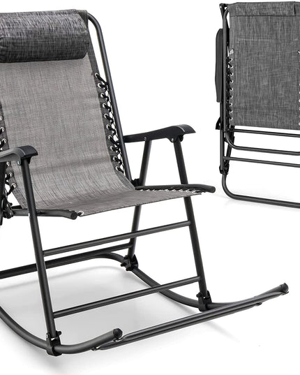 Giantex Rocking Camping Chair Folding - Outdoor Rocker Camping Chair