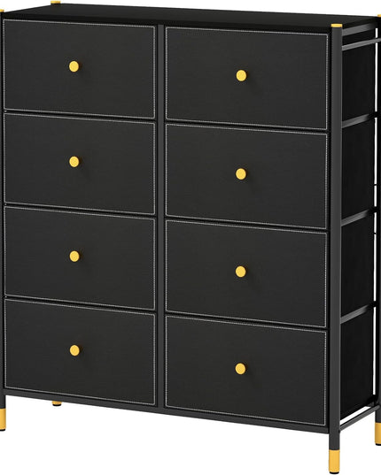 Giantex Dresser for Bedroom with 5 Storage Drawers - Fabric Dresser Tower with Metal Frame, Fabric Bins