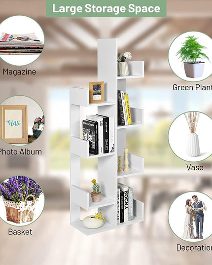 Wooden Bookcase, Tree-Shaped Modern Display Bookshelf - Giantexus