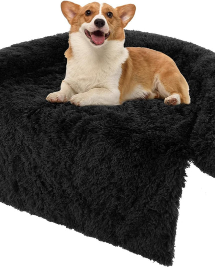 Giantex Calming Dog Bed - Fluffy Plush Pet Bed for Couch, Removable Washable Cover