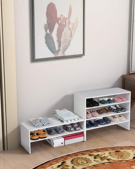 3-in-1 Shoe Rack, 5-Tier Shoe Organizer, Wood Storage Shelf for Shoes - Giantexus