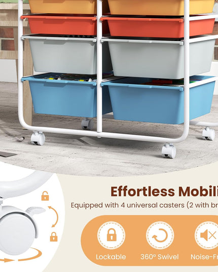 Giantex Rolling Storage Cart with 10 Drawers, Utility Cart