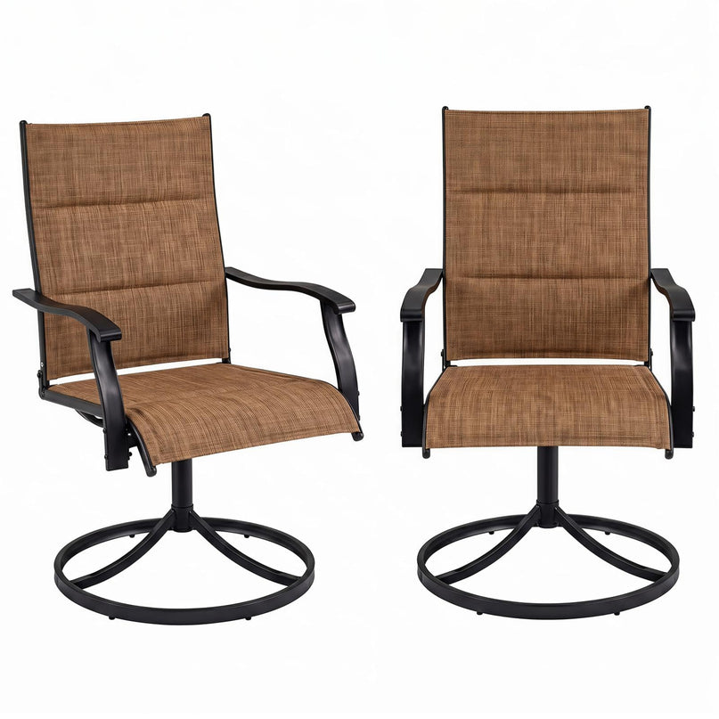 Giantex Patio Swivel Chairs Set of 2/4 w/Padded Seat & High Back