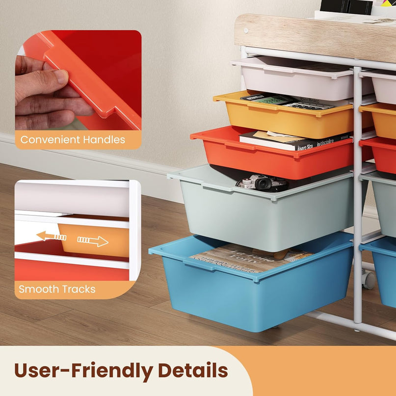 Giantex Rolling Storage Cart with 10 Drawers, Utility Cart