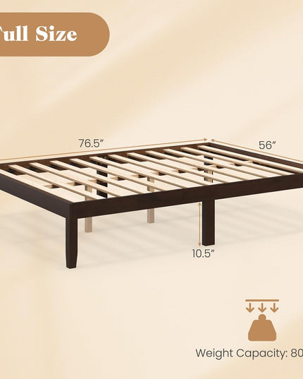 Giantex 14 Inch Twin Wood Platform Bed Frame, Minimalist Twin Bed Frame with Wooden Slats Support & Rubber Wood Legs